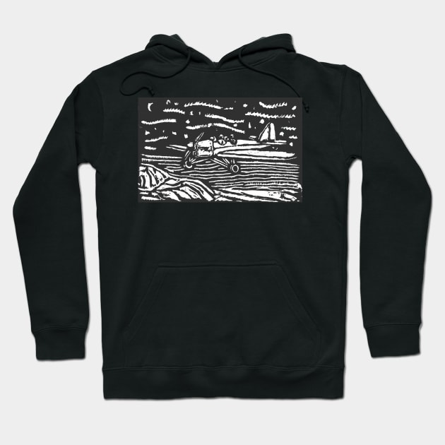 Starry night joyride Hoodie by Hokusai's Kitten